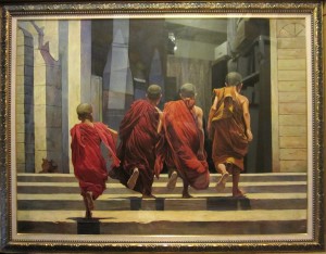 油絵絵画を額装 海外の油絵作品を オリジナル油彩額縁で額装